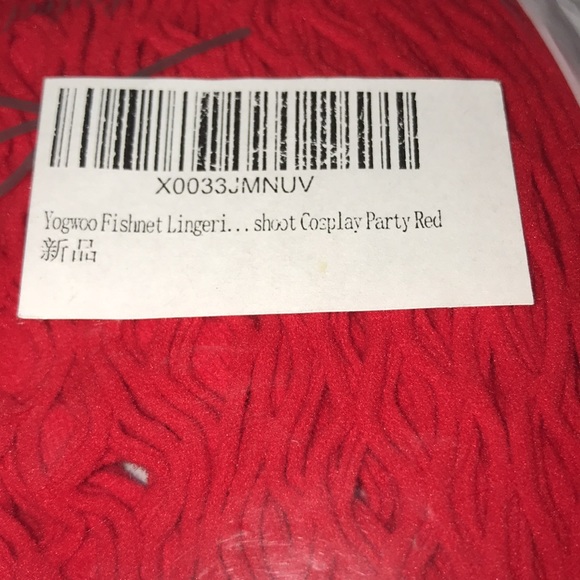 Red Fishnet Lingerie Stretchy sexy NEW Shot Party Cosplay NEW - Picture 4 of 5
